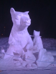 Bear Ice Statue