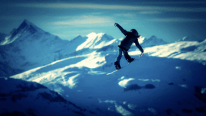 A screen shot from filming in Laax for an Olympic trailer